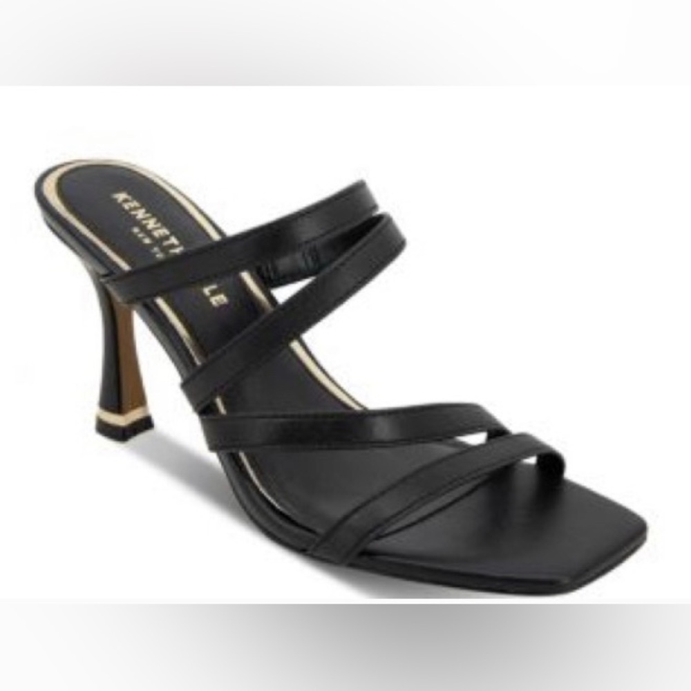 Kenneth Cole Black Strappy Blanche open toe Heels NIB size 7M
